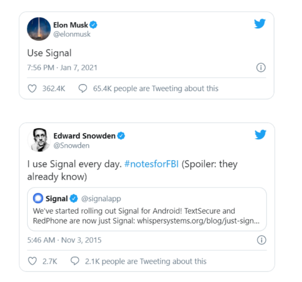 Elon Mask about Signal in Twitter