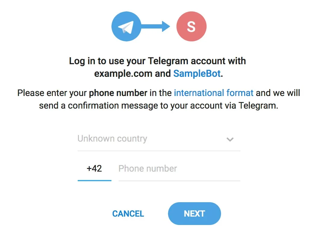 Login with Telegram