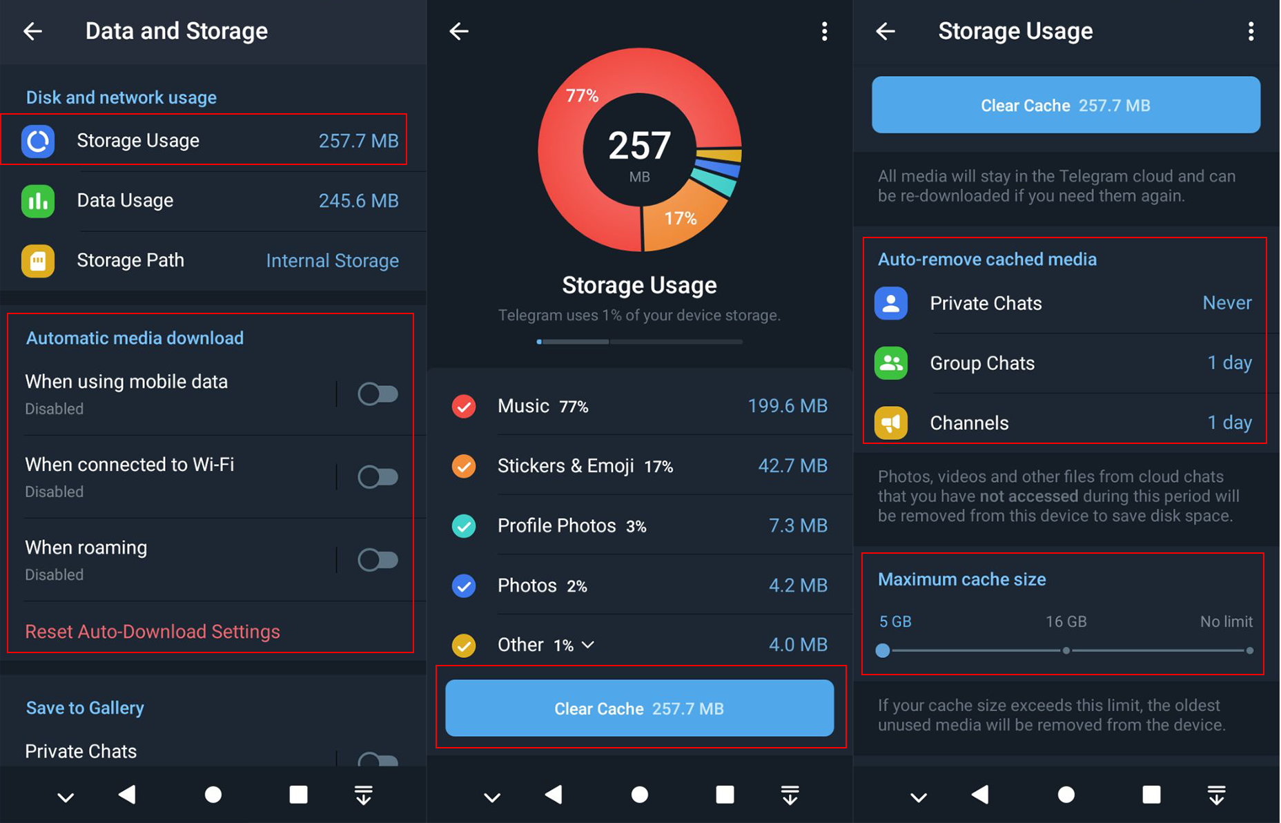 Telegram cloud storage clean